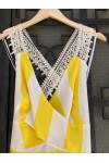 JULYTWO ATELIER LONG DRESS WHITE/YELLOW BE178