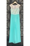 D&K FRANGOULIS LONG DRESS TURQUOISE BE179