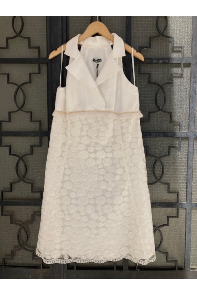 D&K FRANGOULIS DRESS WHITE BE293