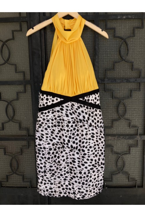 MAESTRI GROUP DRESS BLACK-YELLOW BE356