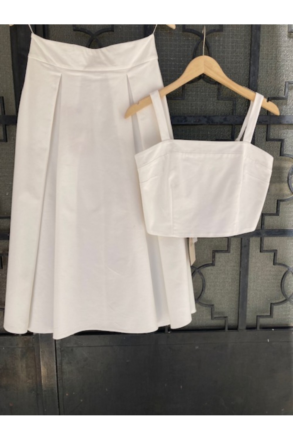 MOUTAKI SET TOP-SKIRT WHITE BE363