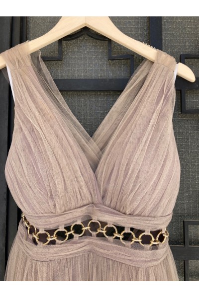 TASSOS MITROPOULOS DRESS BEIGE BE392