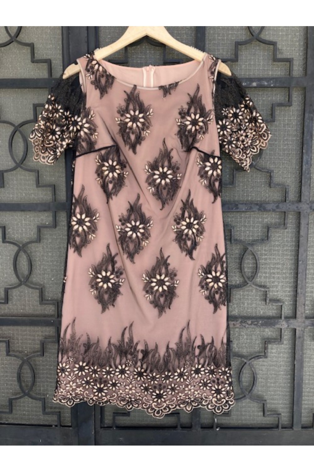 D&K FRANGOULIS DRESS BLACK-BIEGE ΒΕ405