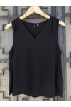 VERO MODA EASY JOY S/L V-NECK TOP WVN GA BLACK10301759