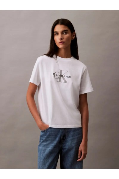 CALVIN KLEIN JEANS MONOGRAM LOGO T-SHIRT BRILLIANT WHITE LV047B865G-YAA