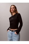 CALVIN KLEIN JEANS MONOLOGO LONG SLEEVE RIB BABY TEA BLACK LV04A803G-UB1