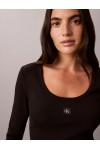 CALVIN KLEIN JEANS RIBBED LONG SLEEVE TOP BLACK LV047D218G-UB1
