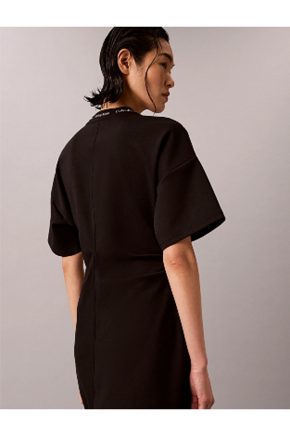 CALVIN KLEIN JEANS MILANO JERSEY DRAPED T-SHIRT DRESS BLACK LV047G251G-UB1