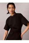 CALVIN KLEIN JEANS MILANO JERSEY DRAPED T-SHIRT DRESS BLACK LV047G251G-UB1