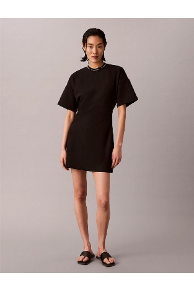 CALVIN KLEIN JEANS MILANO JERSEY DRAPED T-SHIRT DRESS BLACK LV047G251G-UB1