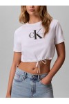 CALVIN KLEIN JEANS CROP T-SHIRT MONOLOG WHITE LV047G288G-YAF