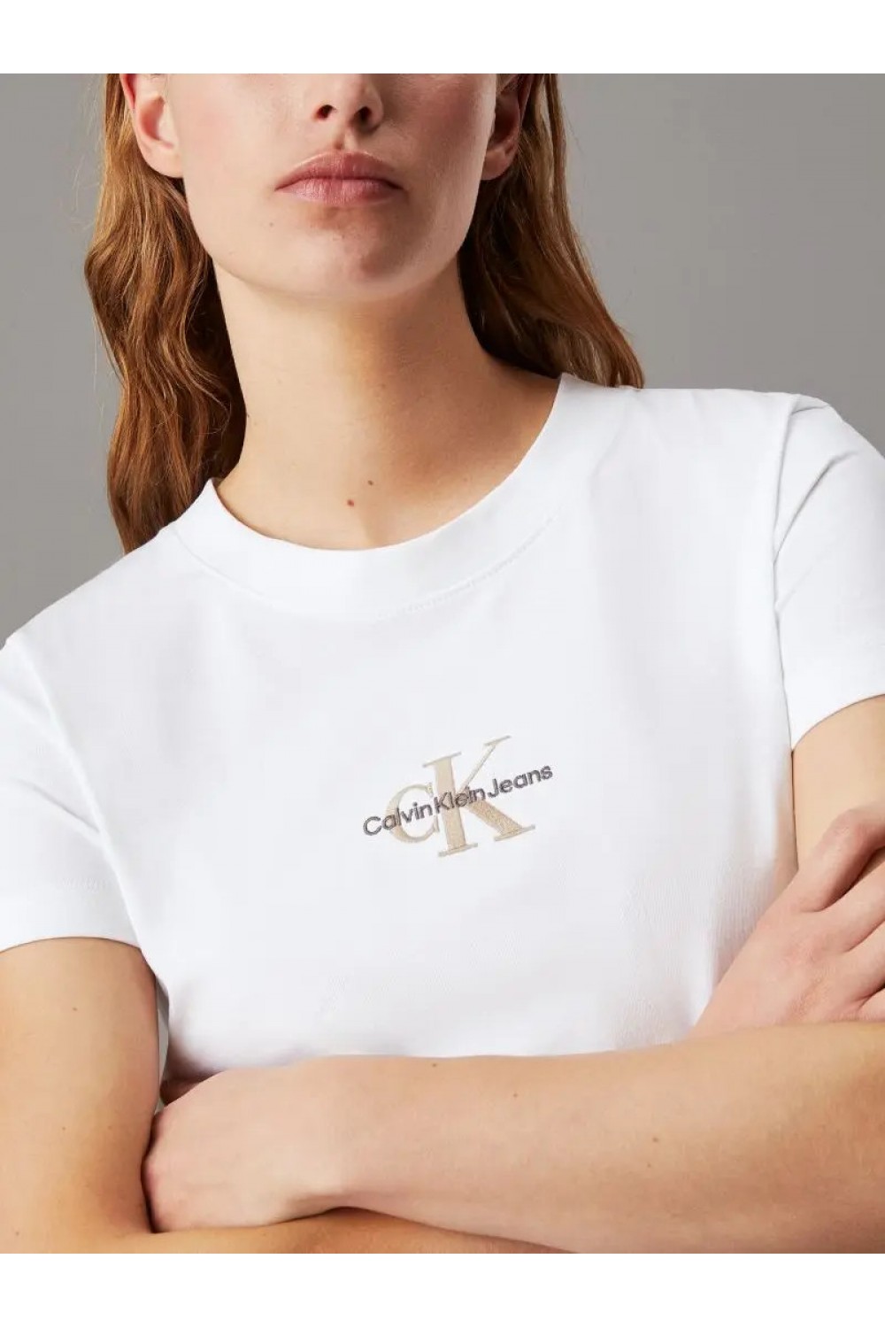 CALVIN KLEIN JEANS SLIM MONOGRAM T-SHIRT BRIGHT WHITE J20J223563-YAF