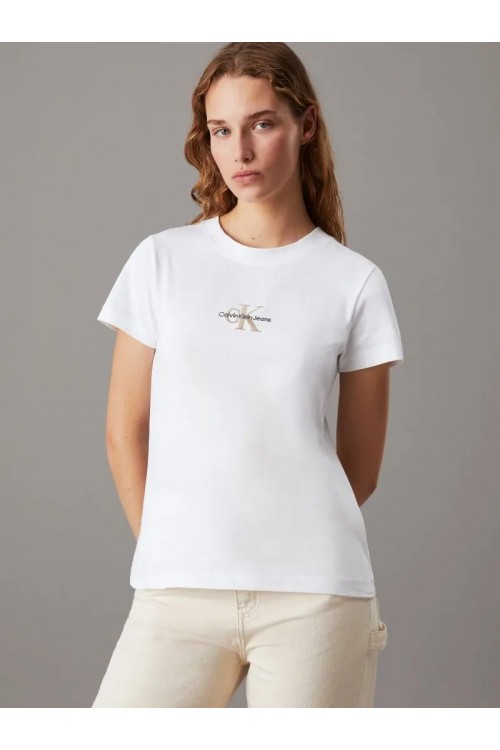 CALVIN KLEIN JEANS SLIM MONOGRAM T-SHIRT BRIGHT WHITE J20J223563-YAF