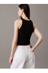 CALVIN KLEIN JEANS SLIM RIBBED MONOGRAM TANK TOP BLACK J20J225301-BEH