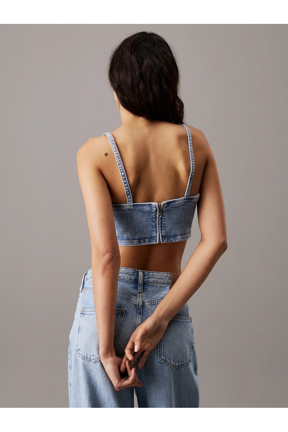 CALVIN KLEIN JEANS DENIM BRALETTE TOP DENIM LIGHT J20J225515-1AA