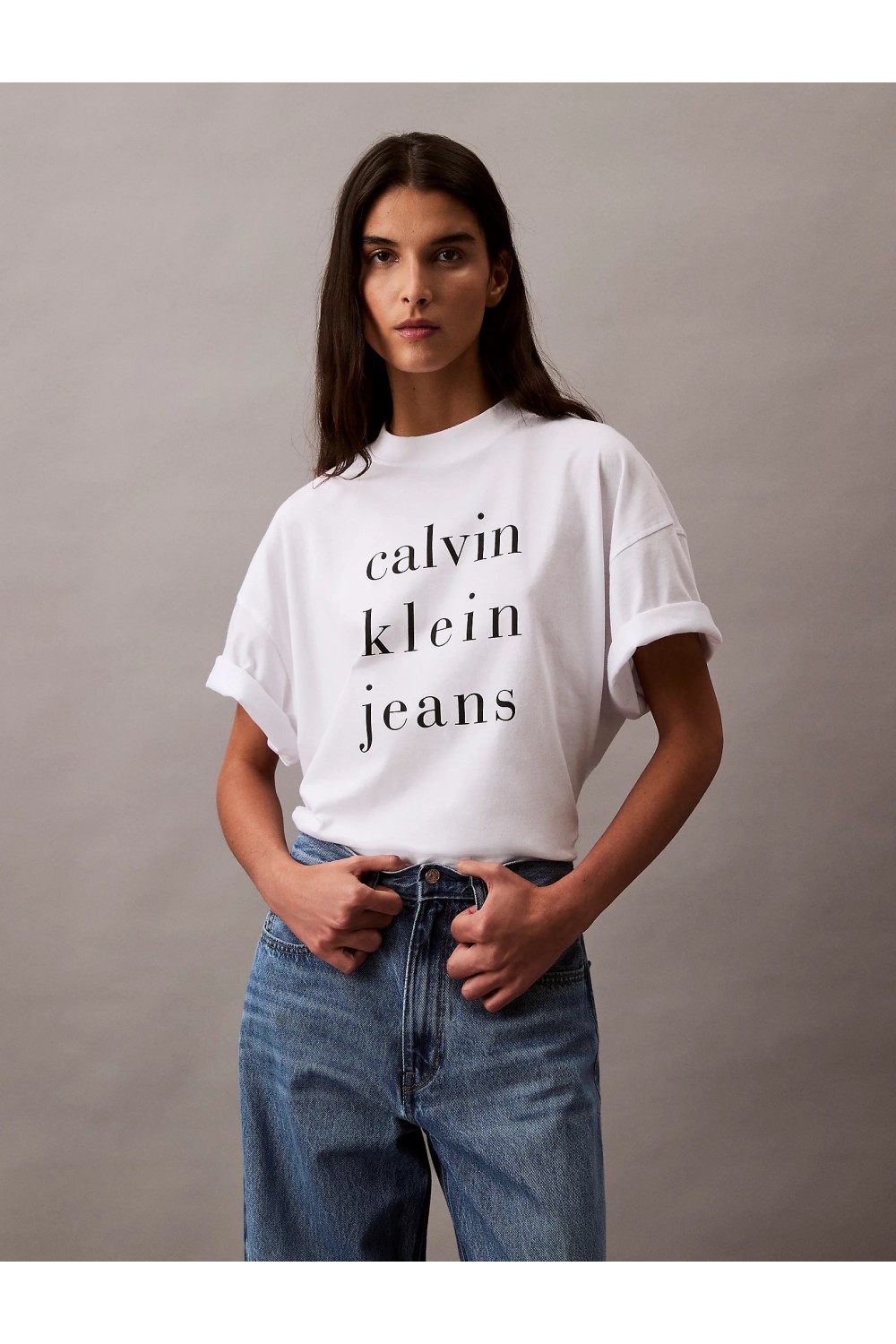 CALVIN KLEIN JEANS RELAXED LOGO T-SHIRT WHITE LV047B827G-YAA