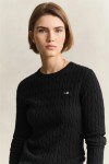 GANT COTTON PULLOVER CABLE CREWNECK BLACK 4800100-005