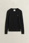 GANT COTTON PULLOVER CABLE CREWNECK BLACK 4800100-005