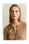 GANT CABLE STRETCH CABLE KNIT CARDIGAN WARM KHAKI 4800103-213