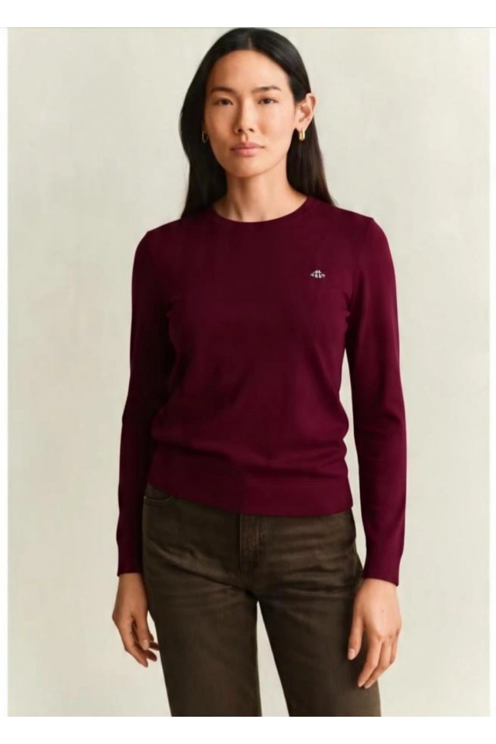 GANT WOMAN WOOL COTTON C-NECK DARKENED WINE 4802420-667