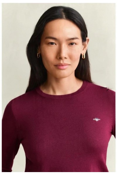 GANT WOMAN WOOL COTTON C-NECK DARKENED WINE 4802420-667