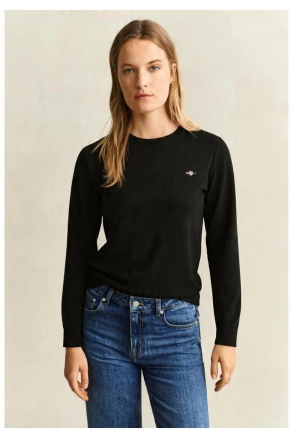 GANT WOMAN WOOL COTTON C-NECK BLACK 4802420-005