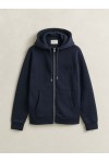 GANT WOMAN TONAL SHIELD ZIP HOODIE EVENING BLUE 4202588-433