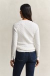 GANT COTTON PULLOVER CABLE CREWNECK EGGSHELL 4800100-113