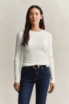 GANT COTTON PULLOVER CABLE CREWNECK EGGSHELL 4800100-113
