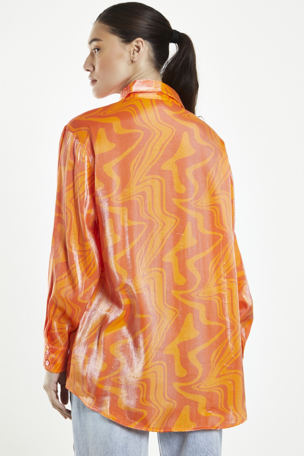 GLAMOROUS LADIES SHIRT ORANGE MARBLE NW0079B