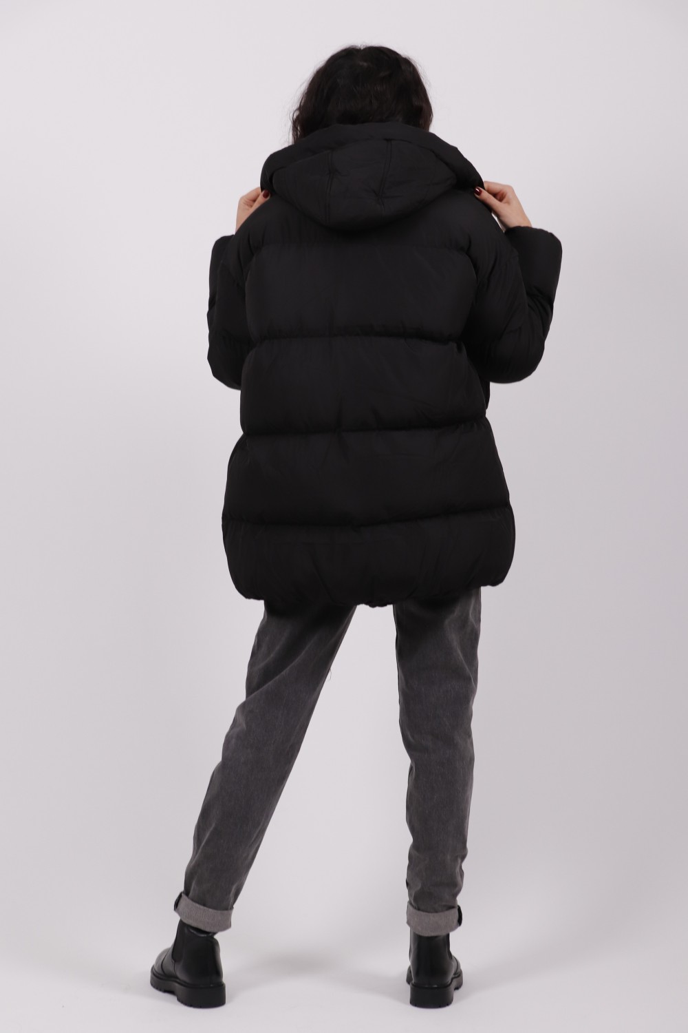 GLAMOROUS LADIES PUFFY JACKET BLACK SA0155