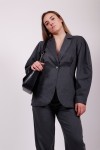 NA-KD NIPPED WAIST BLAZER DARK GREY 1018-004556