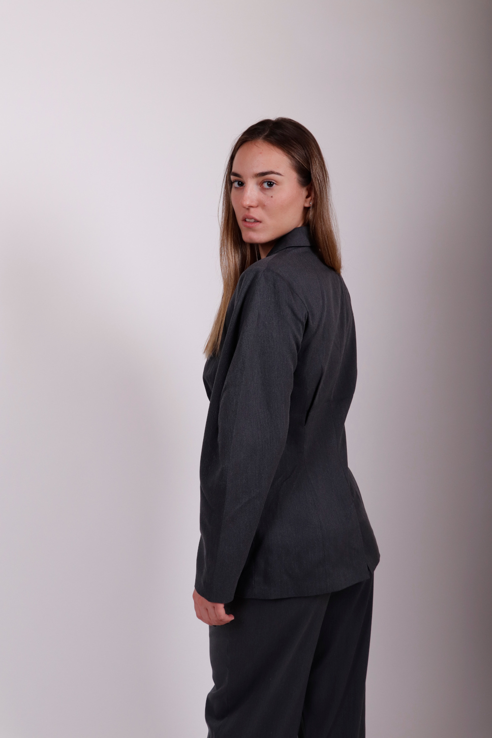 NA-KD NIPPED WAIST BLAZER DARK GREY 1018-004556