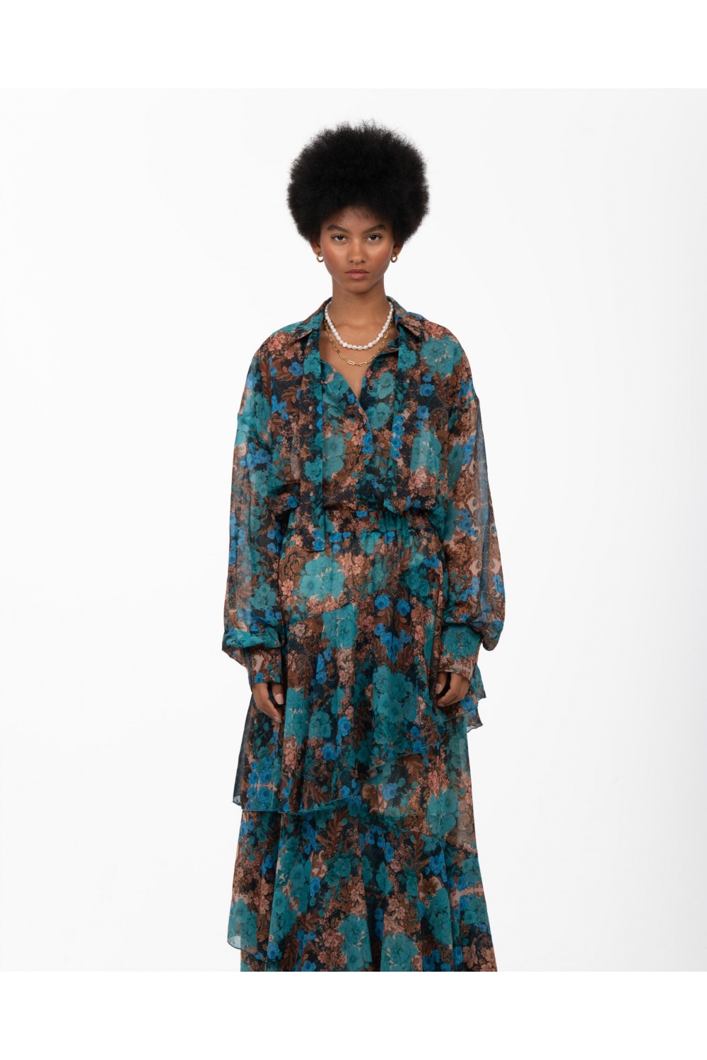 IRAIDA LUMI OVERSIZED SHIRT AND SKIRT MULTICOLOR