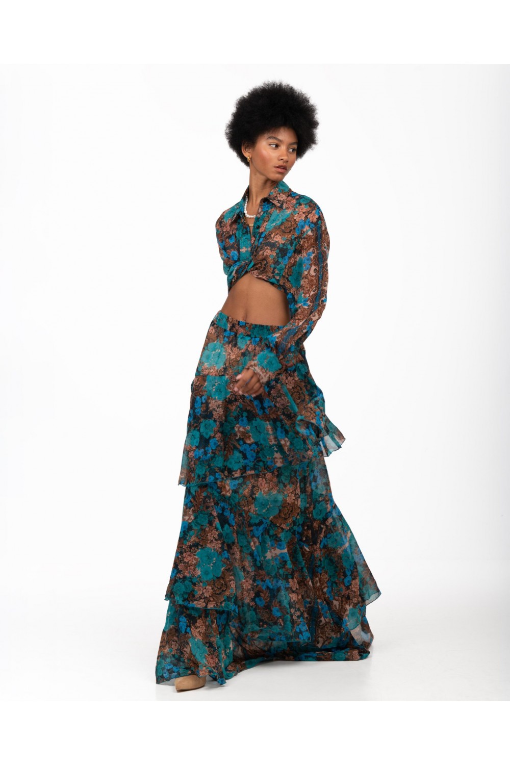 IRAIDA LUMI OVERSIZED SHIRT AND SKIRT MULTICOLOR
