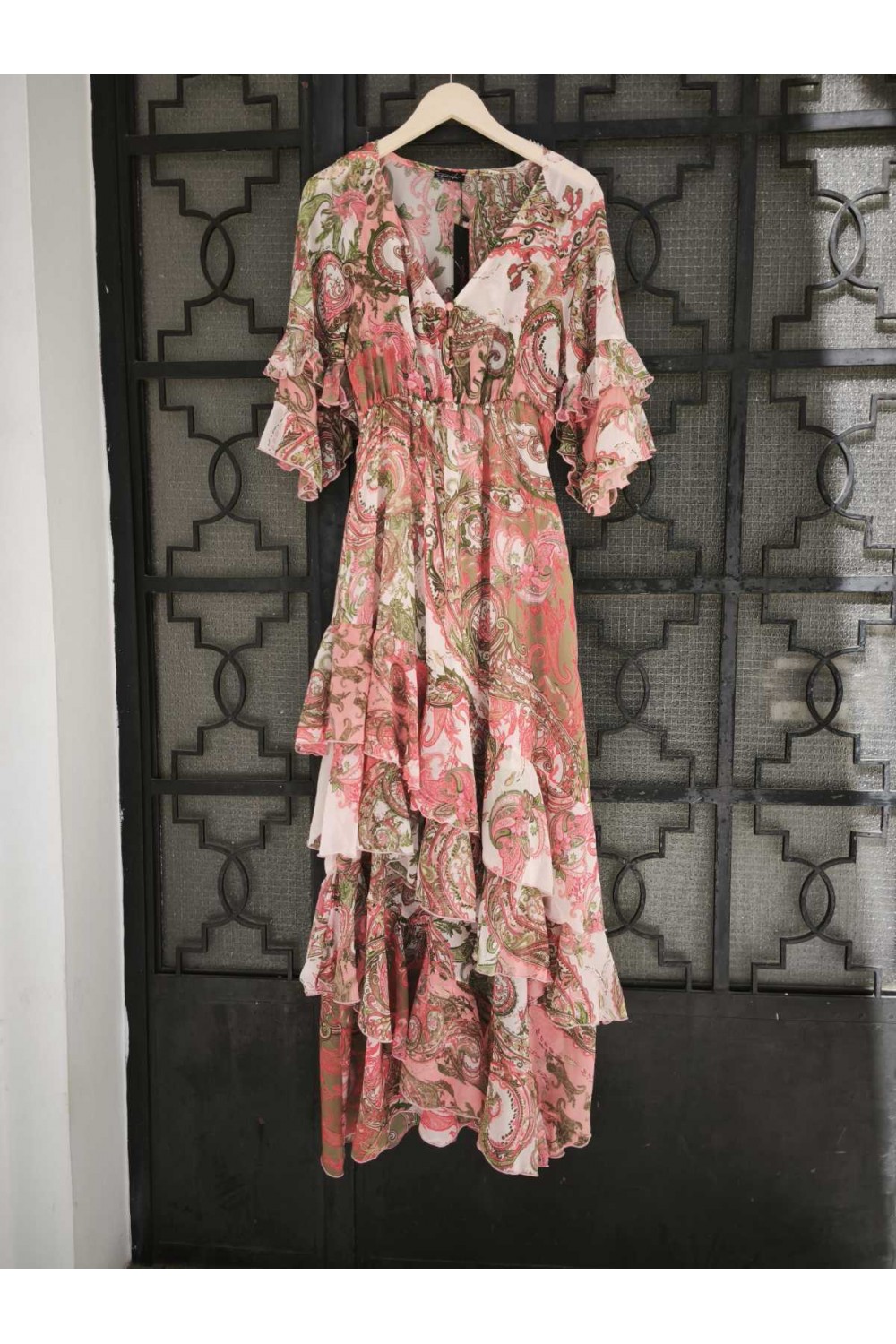 IRAIDA LUSH ORANGE MAXI DRESS MULTICOLOUR