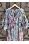 IRAIDA LUSH LIGHT BLUE MAXI DRESS MULTICOLOUR
