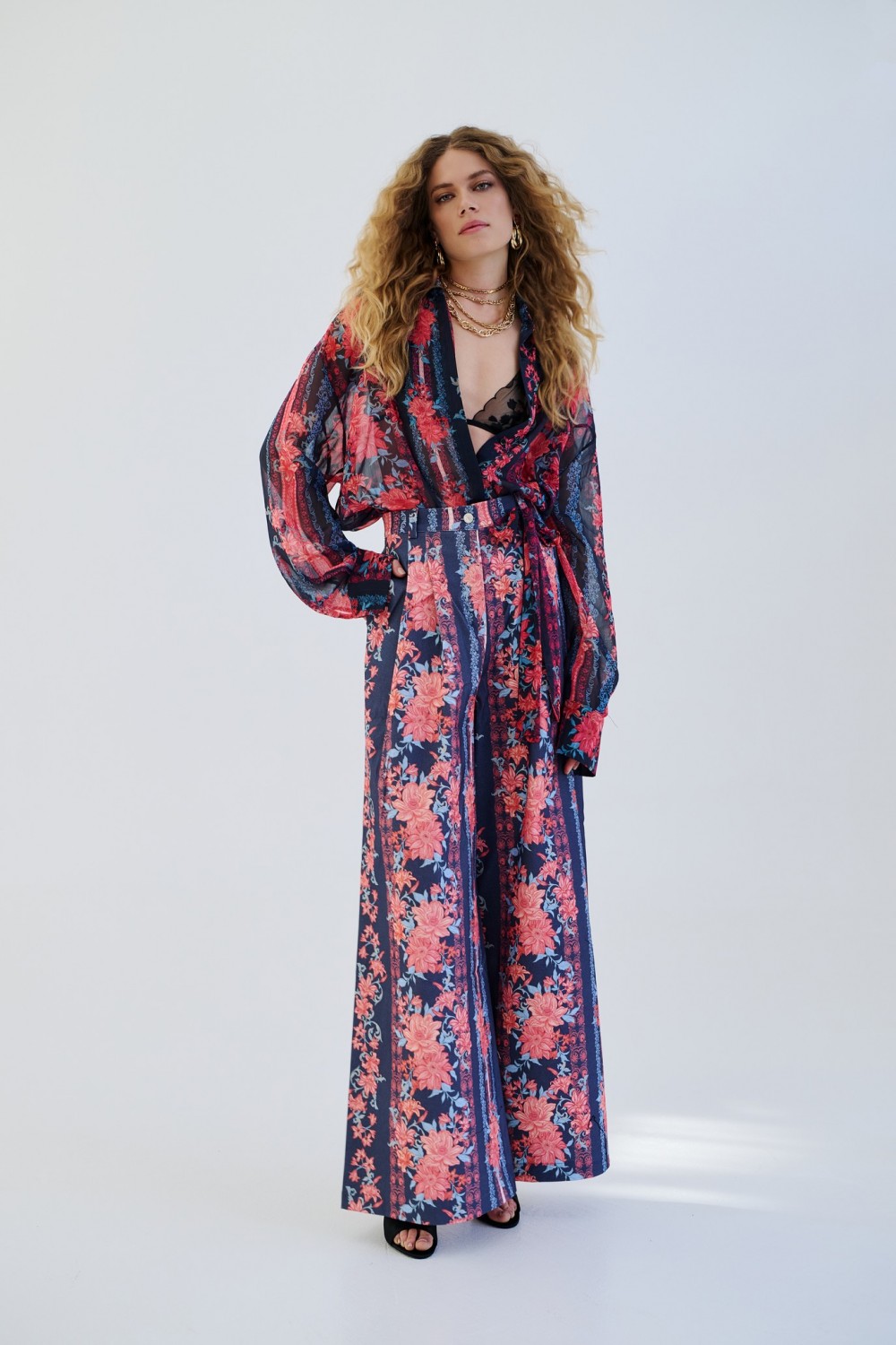 IRAIDA DENISE SET OVERSHIRT AND DENIM PANT MULTICOLOUR