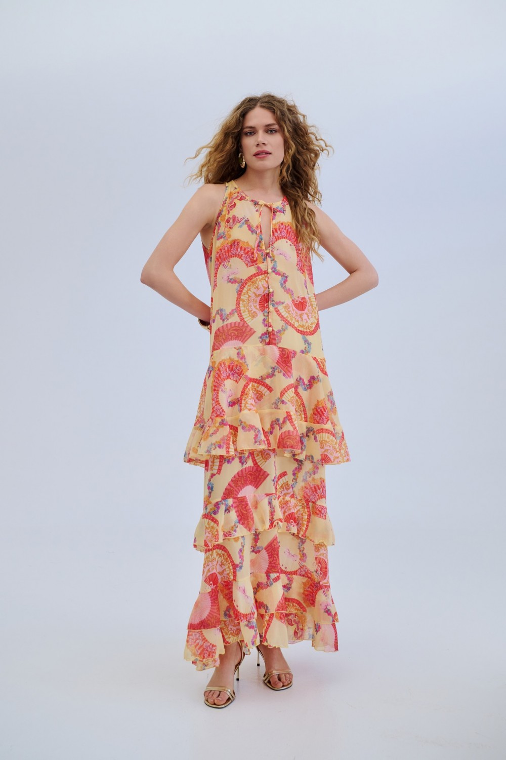 IRAIDA LUMA RUFFLED MAXI DRESS MULTICOLOUR 