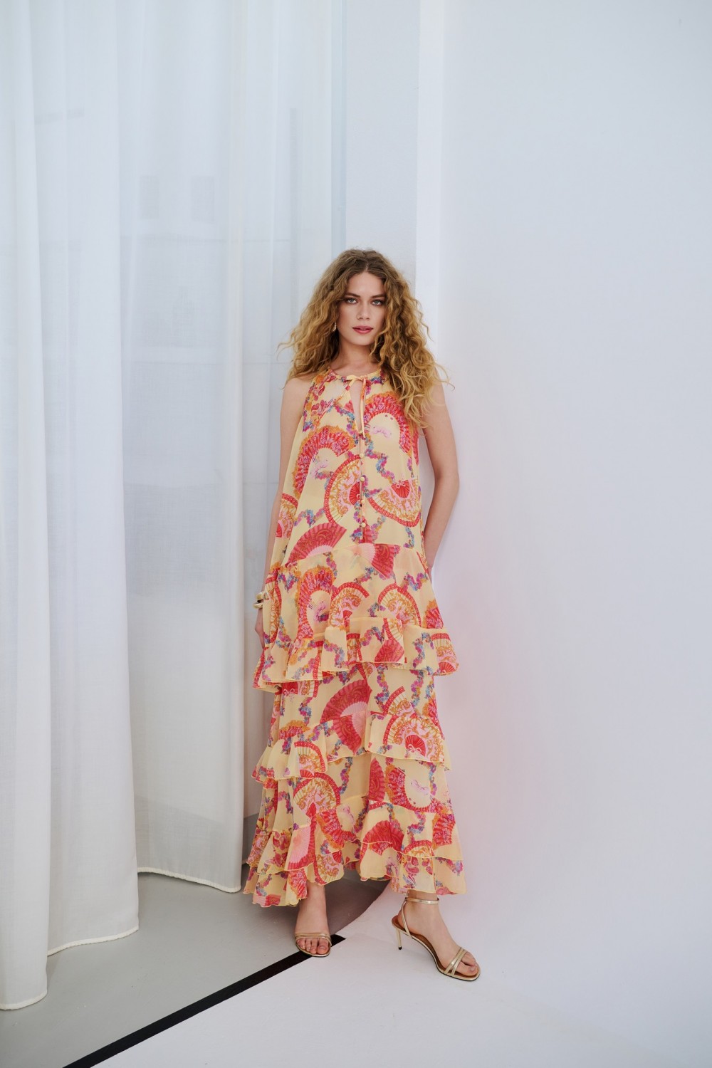 IRAIDA LUMA RUFFLED MAXI DRESS MULTICOLOUR 