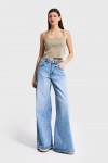 IT'S BASIC PALAZZO HIGH RISE JEANS BLEACHED 3942-4S6-3 