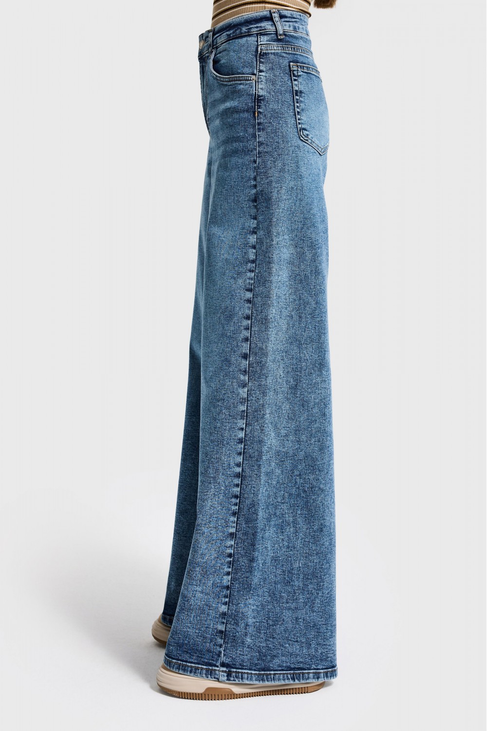 IT'S BASIC PALAZZO HIGH RISE JEANS AZURE BLUE 3942-4S6-4