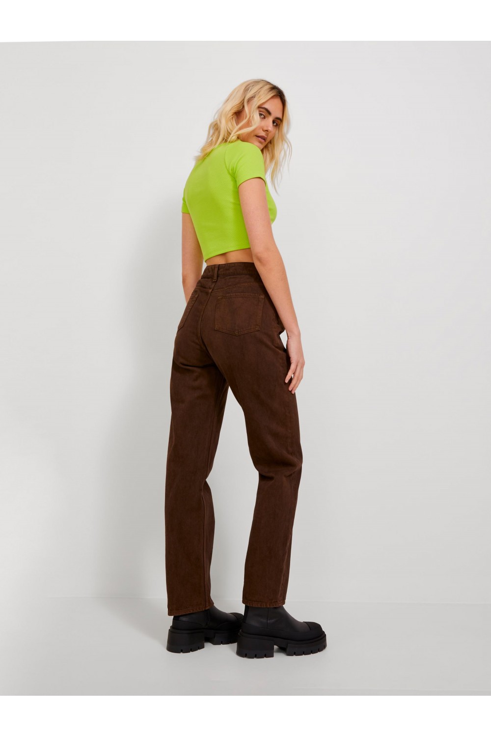 JJXX FLORIE STR SS RIB TEE JRS LIME PUNCH 12217164