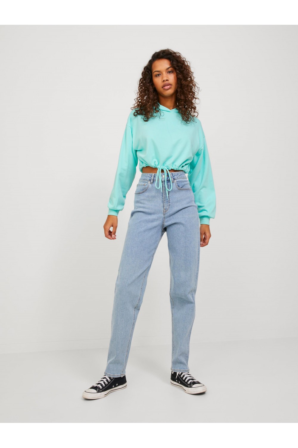 JJXX ALFA LOOSE LS EVERY CROP HOOD SWT ARUBA BLUE 12226246