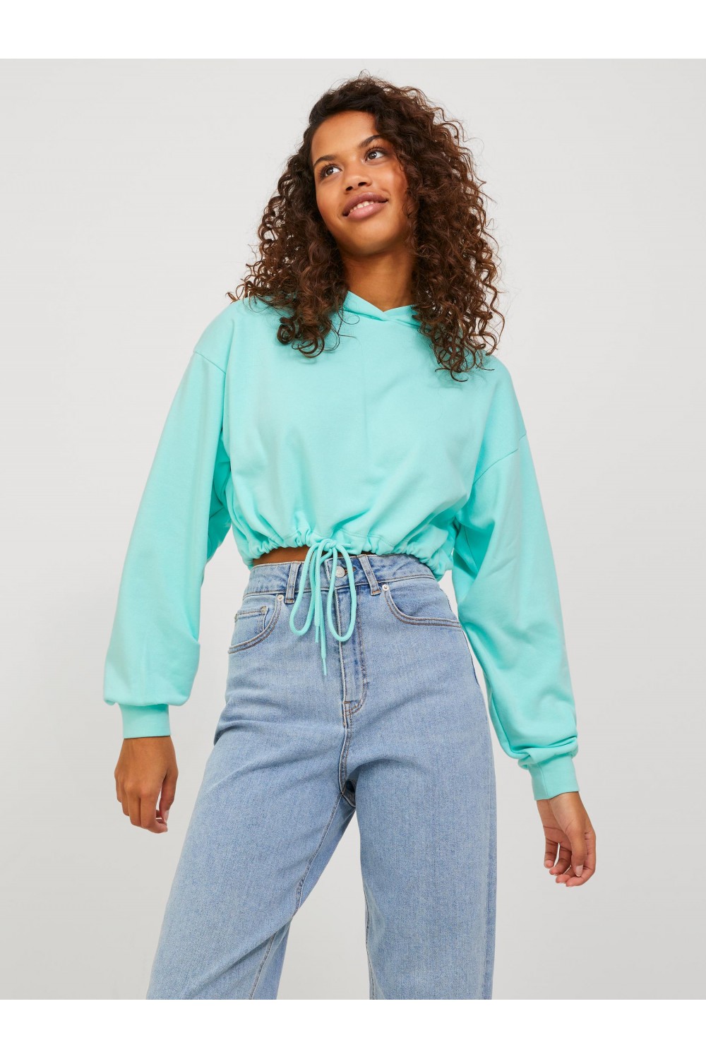 JJXX ALFA LOOSE LS EVERY CROP HOOD SWT ARUBA BLUE 12226246