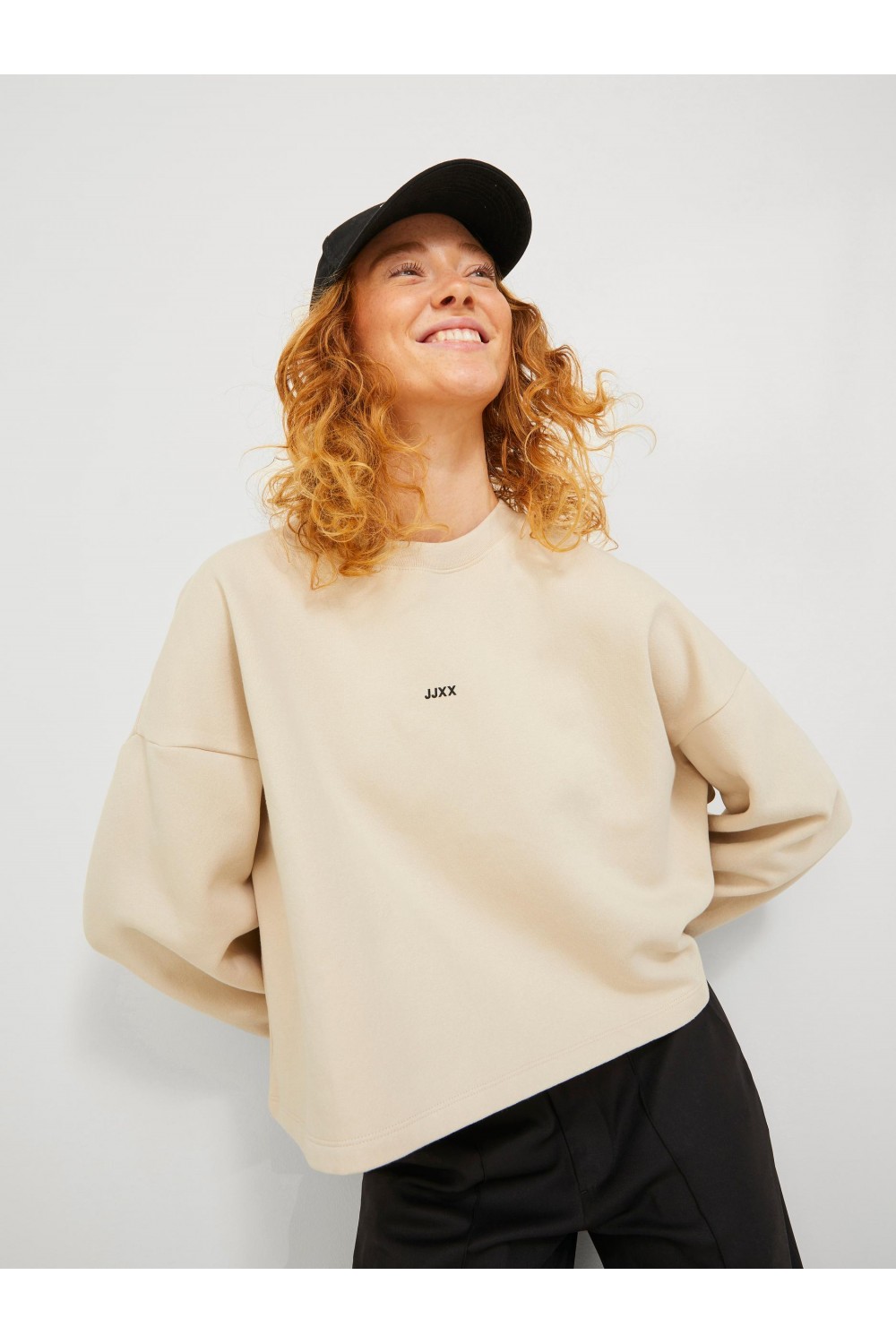 JJXX ABBIE OVS WIDE EVERY CREW SWEATER MOONBEAM 12214536