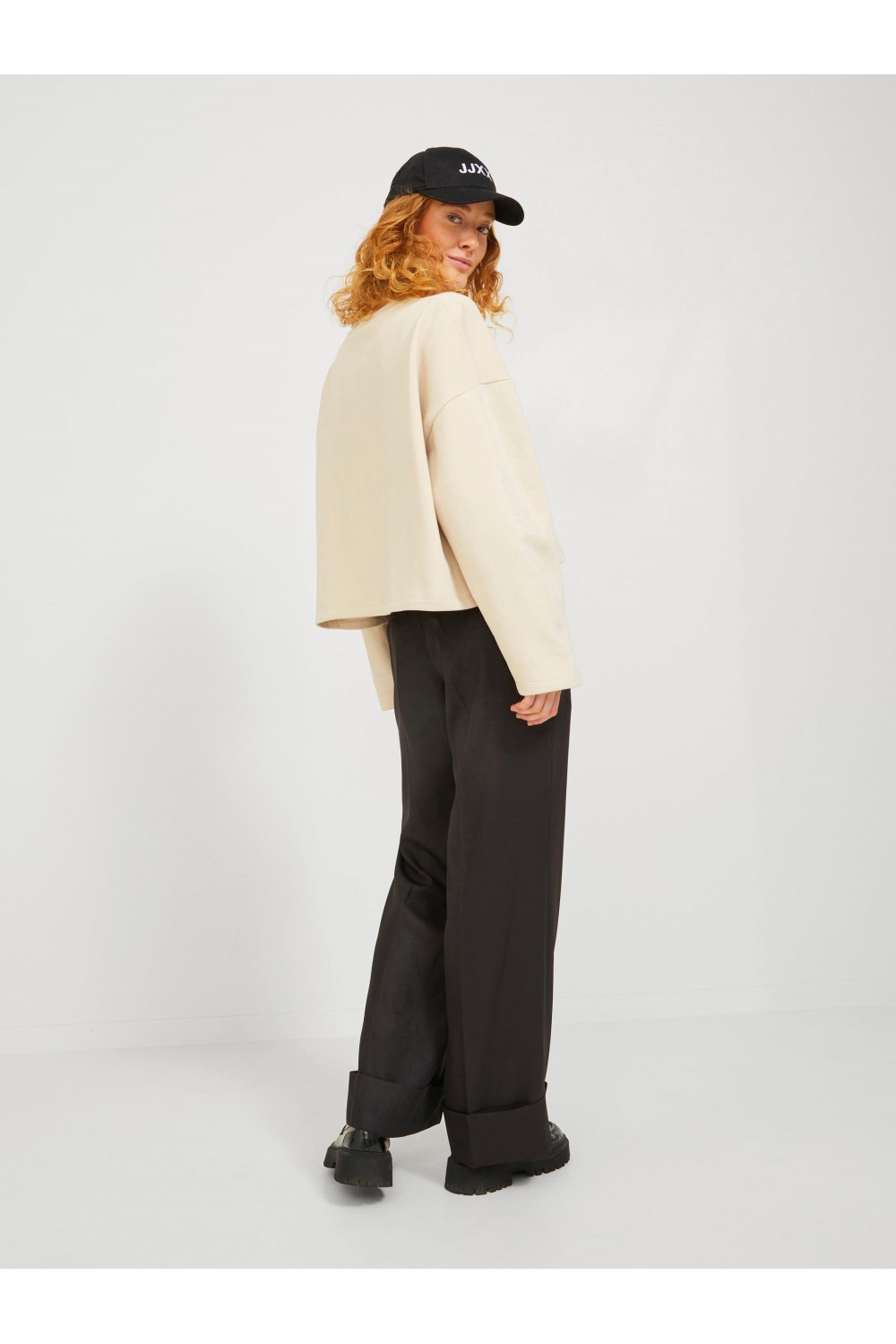 JJXX ABBIE OVS WIDE EVERY CREW SWEATER MOONBEAM 12214536