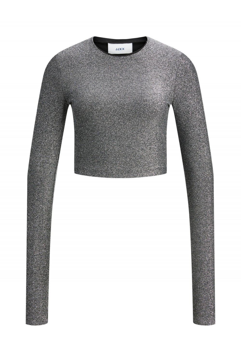 JJXX FELINE LS RIB GLITTER TEE SILVER 12221904