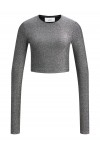 JJXX FELINE LS RIB GLITTER TEE SILVER 12221904