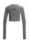 JJXX FELINE LS RIB GLITTER TEE SILVER 12221904